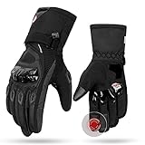 KEMIMOTO Guantes Moto Invierno, Guantes Moto Hombre con Impermeable de Manera Eficiente, Guantes Moto Homologados con Pantalla Táctil para Deportes al Aire Libre Esquí Motociclismo