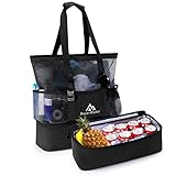 Brace Master Bolsa de playa con extraíble bolsa nevera térmica, Bolsas de malla de la playa, familia bandolera Shopper Tote Bag para playa, vacaciones, viajes, pícnic