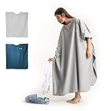 PL Poncho 3 en 1 para cambiar de ropa, albornoz de playa, poncho de microfibra, toalla de playa para hombre y mujer, albornoz, cabina de playa, secado rápido, poncho de surf para adultos