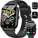 Reloj Inteligente Hombre Mujer, 1.85' Smartwatch con Llamadas Bluetooth, Smart Watch Pulsómetro/Monitor de Sueño/Podómetro, 110+ Modos Deportivos Impermeable IP68 Pulsera Actividad para Android iOS